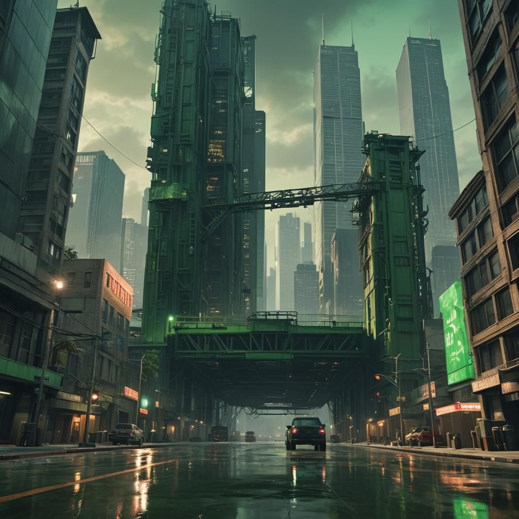 Empty Hangar Invades Los Santos: Cinematic Digital Painting