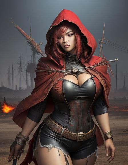 Little Red Riding Hood ,African beautiful and chubby woman, ...