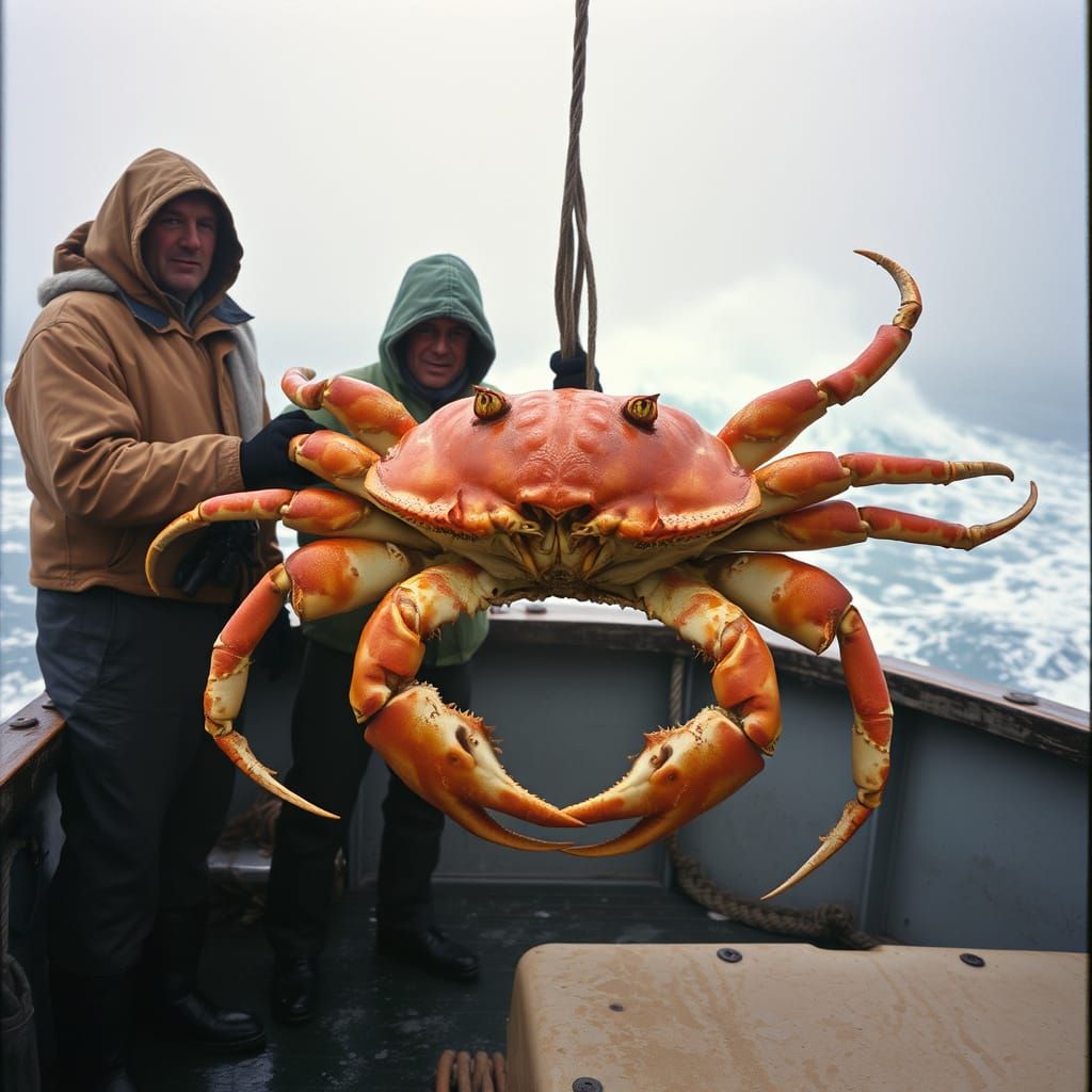 Colossal King Crab Caught in Rough Alaskan Seas