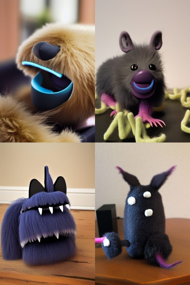 Abstract Fuzzy Zipper Mouth Creature