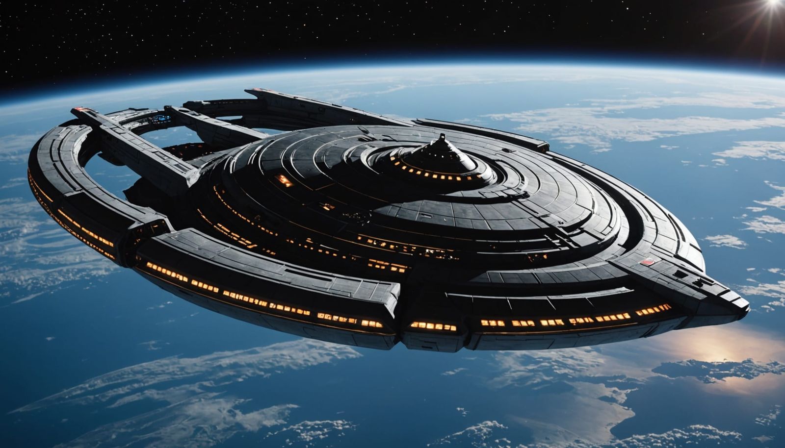 Modern Starfleet Starship USS Cerritos-A at Starbase