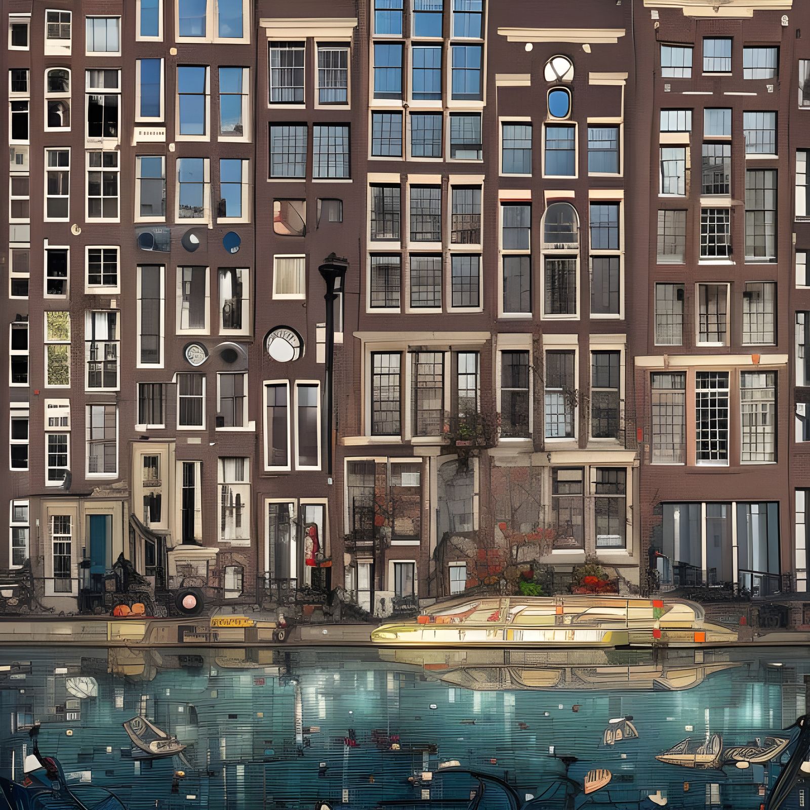 Amsterdam Canals in 3D Comic Pop Art