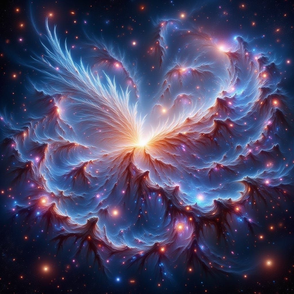 Ethereal Being Emerges from Luminous Nebula