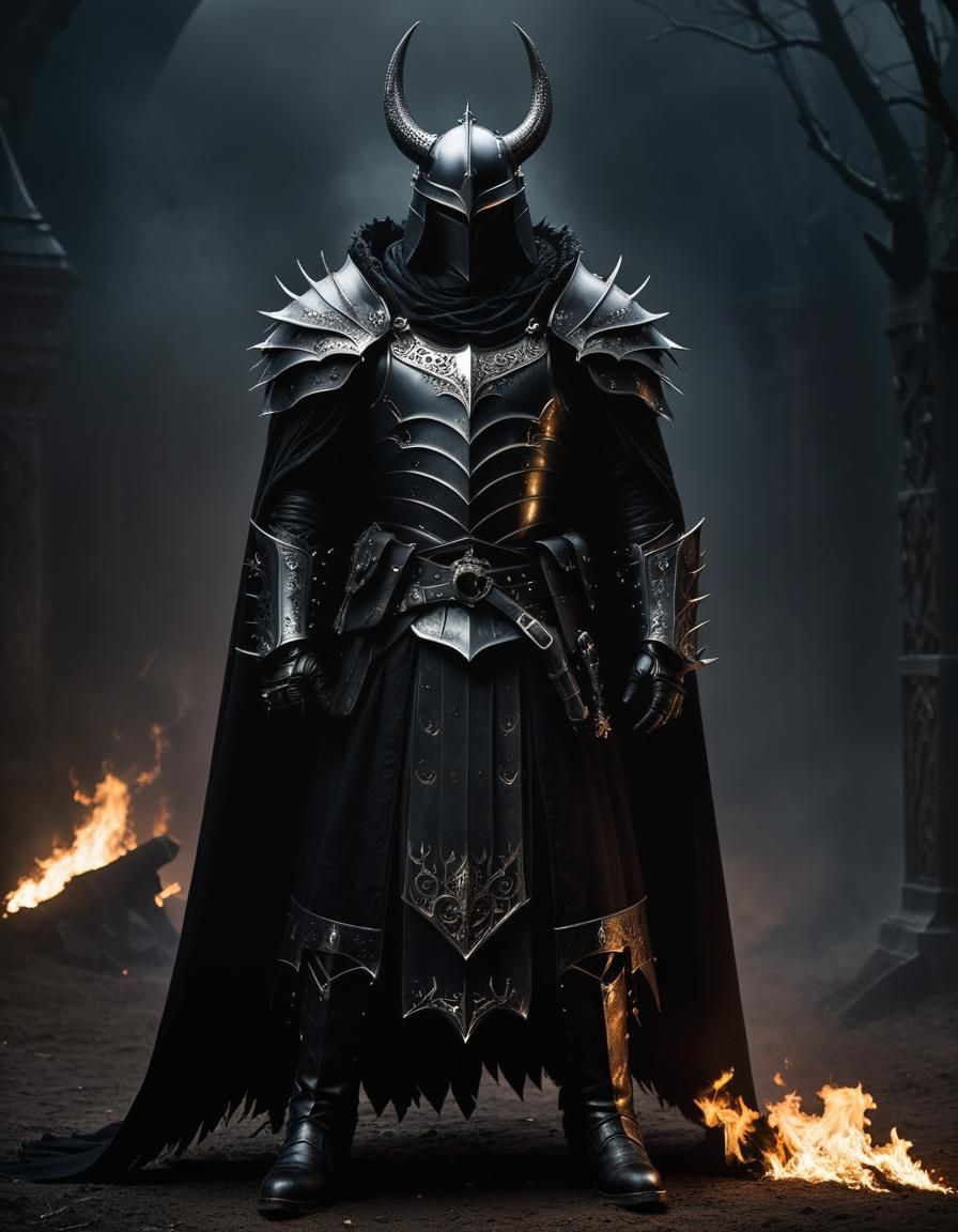 Gothic Knight in Raven Steel Armor