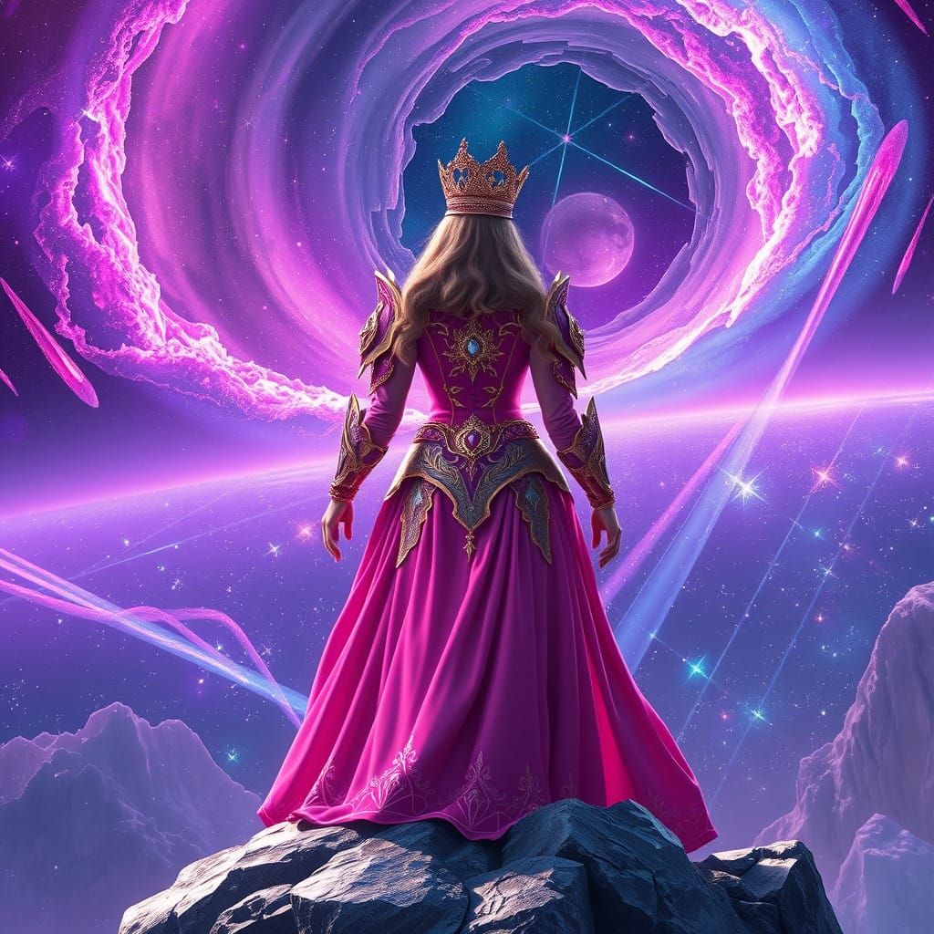 Ethereal Space Warrior in Rose-Gold Armor