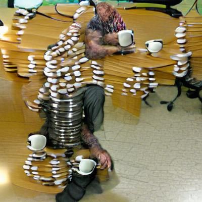 Chained to Desk: A Coffee-Fueled Existence