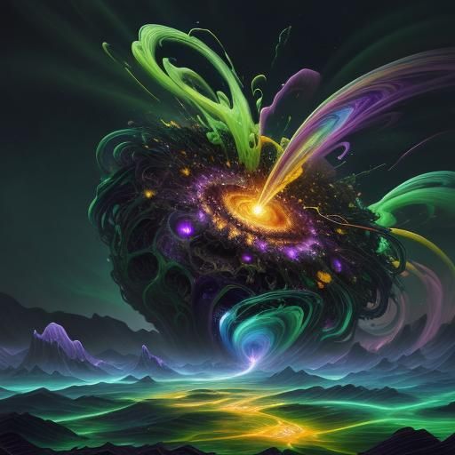 Surreal Cosmic Vortex in Dreamlike Colors