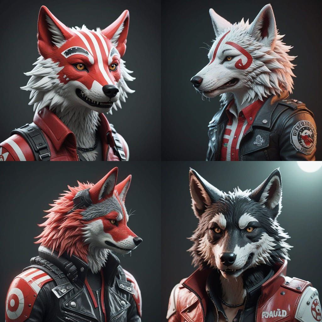 Peppermint Wolf in Vivisection Punk 8-bit Style