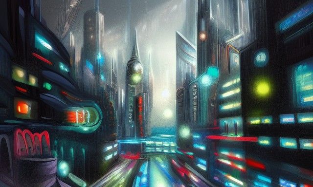 Modern Fantasy Cityscape Illustration