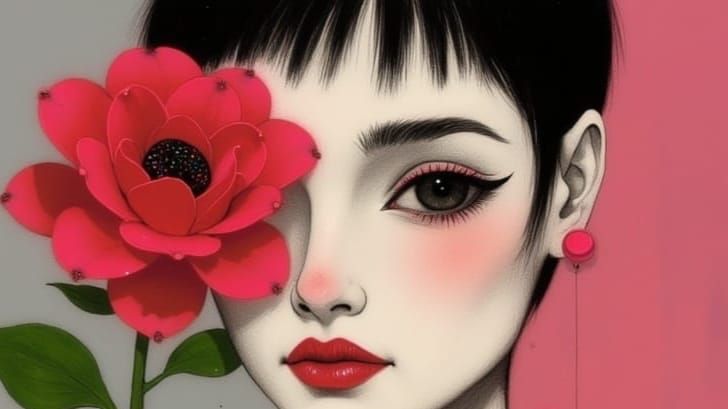 Fashion Illustration Portrait in Lepape Style