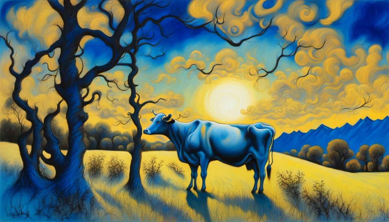 Surreal Pastel Landscape in Abstract Expressionist Style