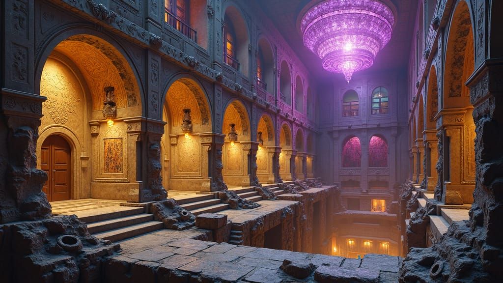 Architectural Secrets: A Hyperreal Dark Fantasy Collage