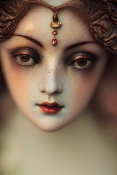 Korean Doll Figurine in Rococo Style