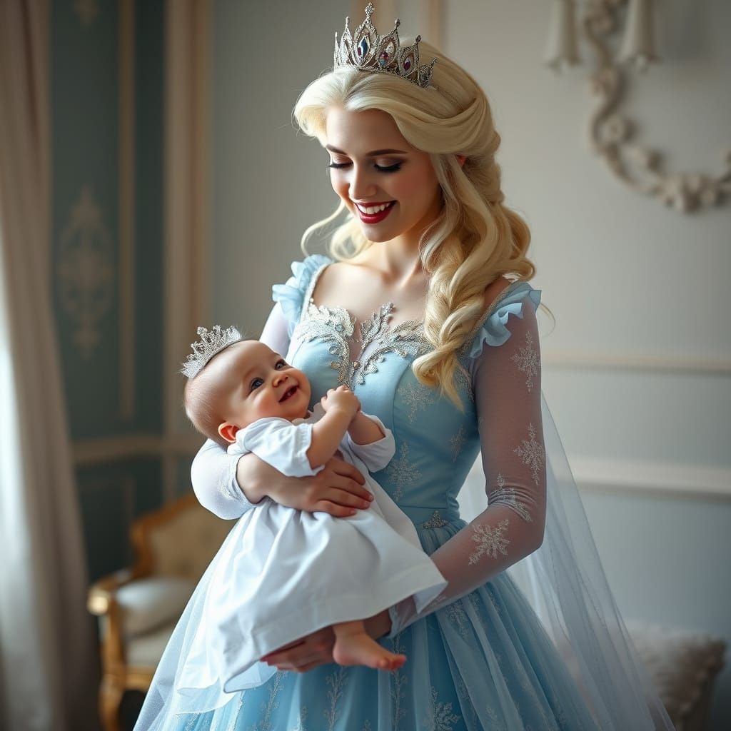 Live-Action Disney Princess Elsa with Baby