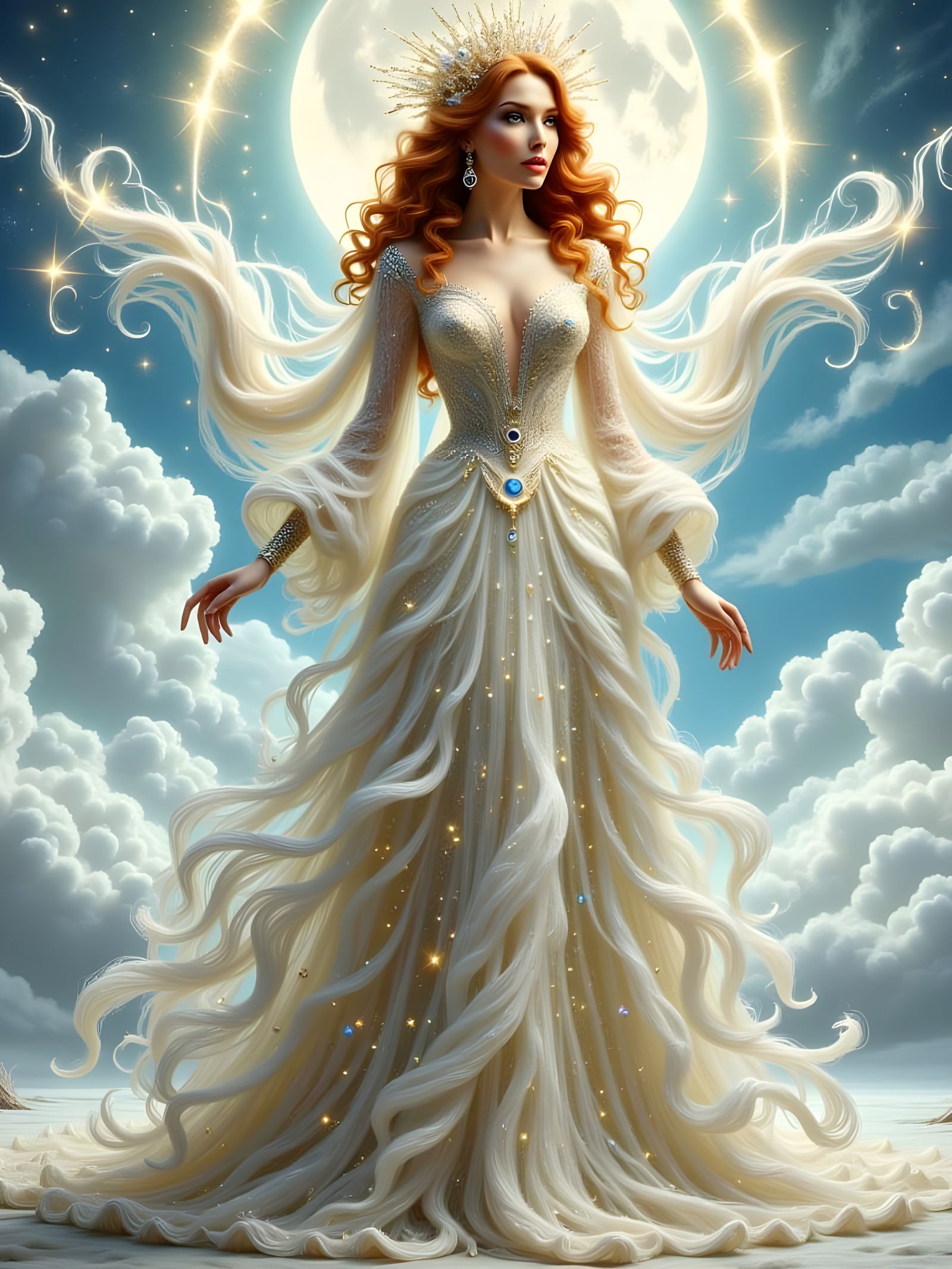 Ethereal Sorceress in Art Nouveau Splendor