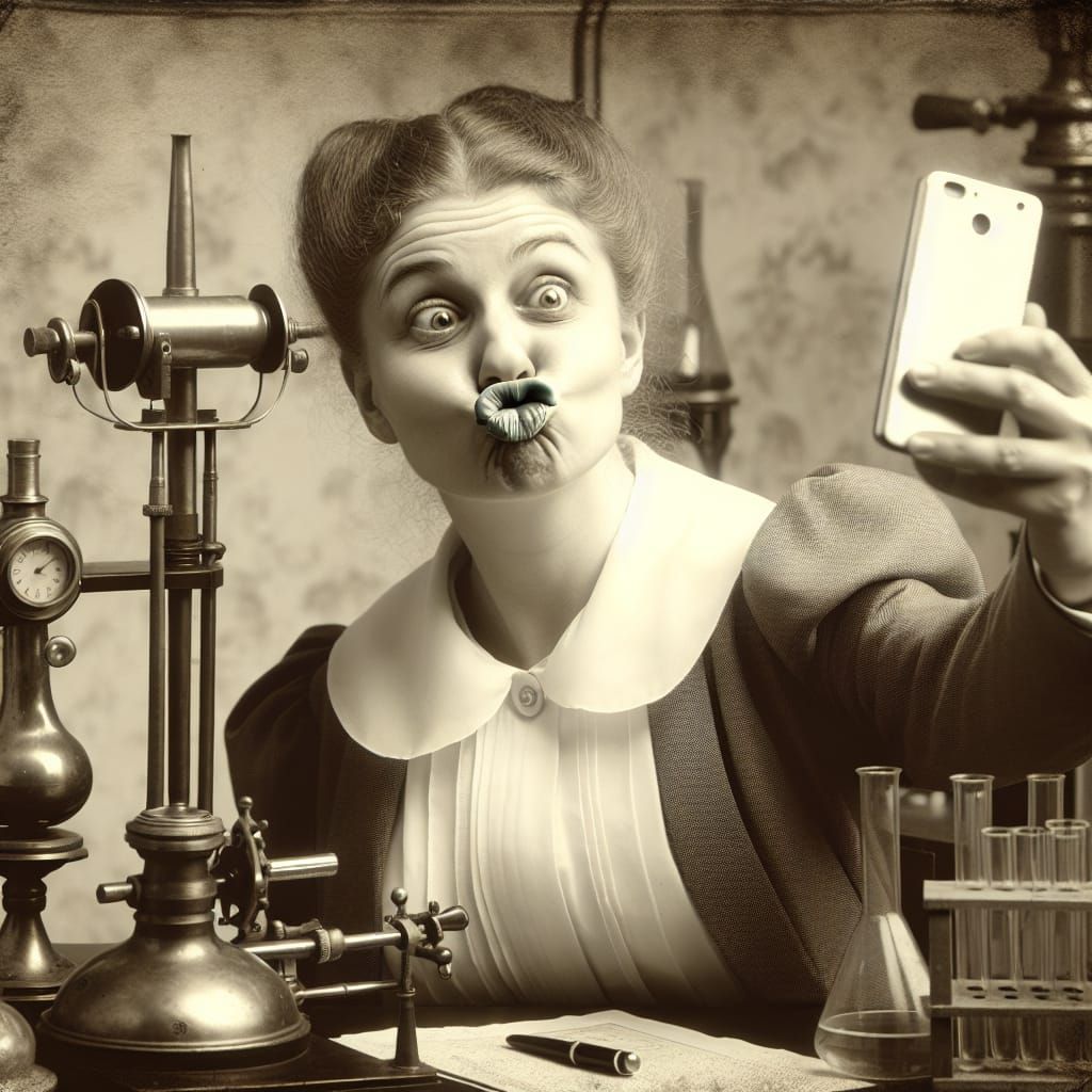 Duck face Marie Curie