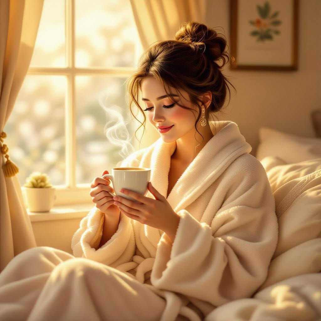 Cozy Morning Coffee in Whimsical Style