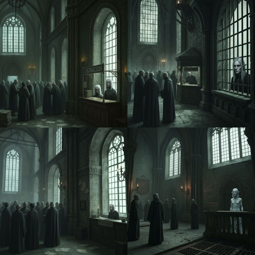 Gothic Town Hall Interior with Recruitment Elf
