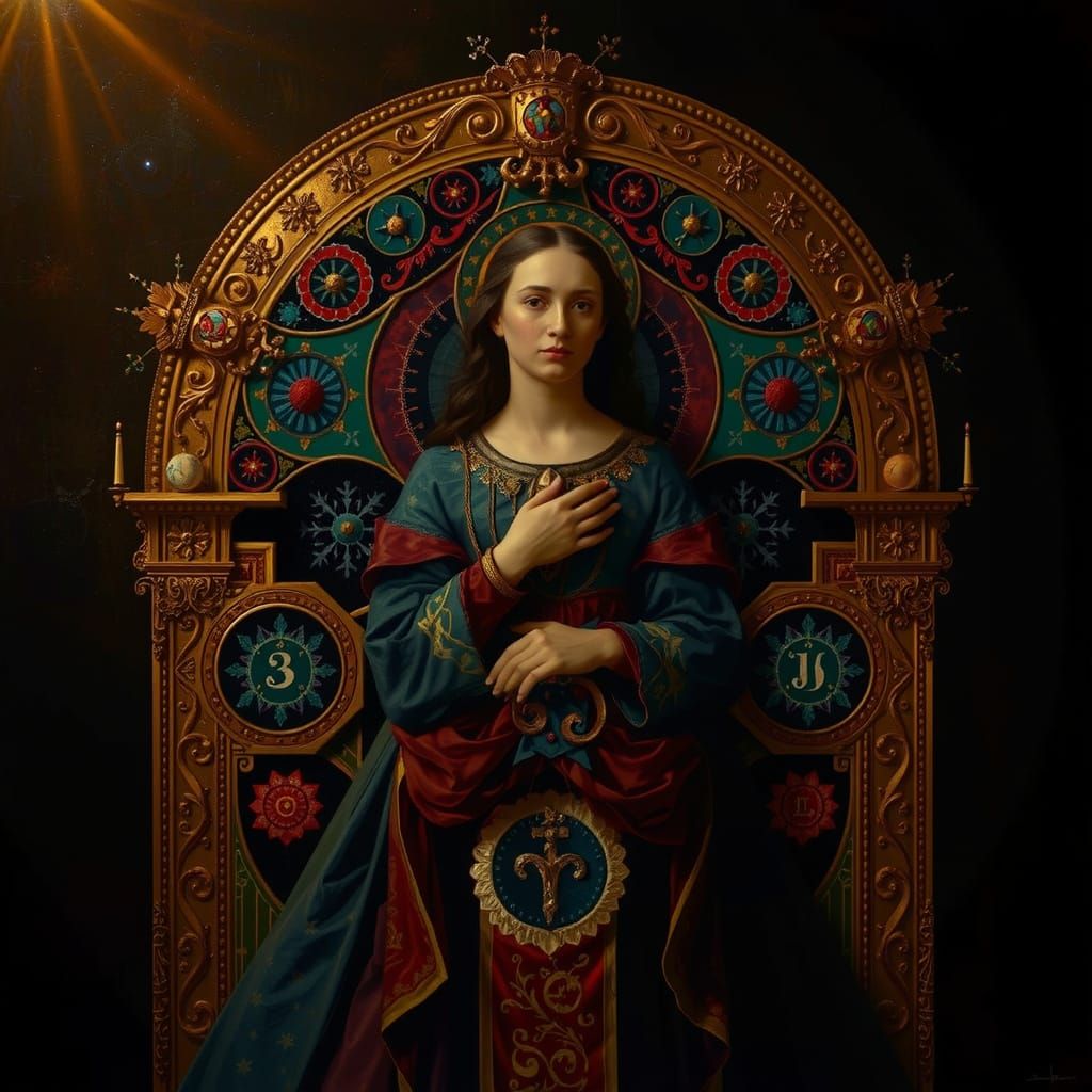 Allegorical Masterpiece Painting of Beauty and Truth