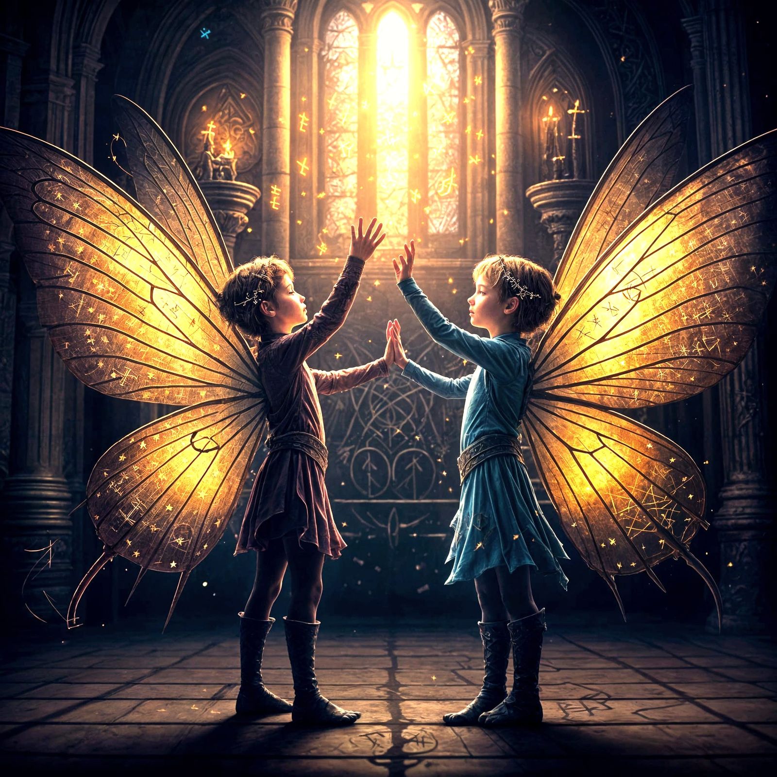 Hyperrealist Fairy Siblings Conjure Magic