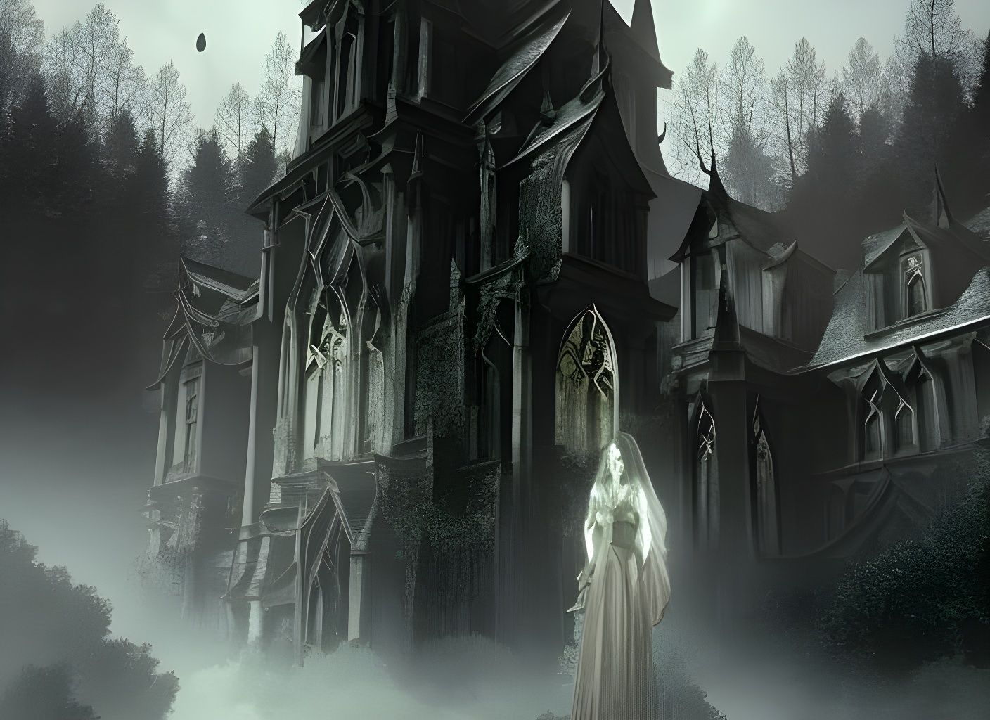 Gothic Mansion Haunted by Vampires and Demons