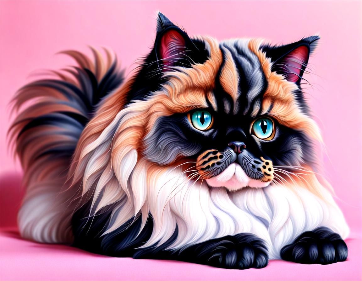 Hyperrealistic Persian Cat Portrait