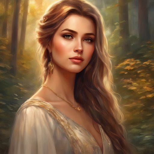 Serbian Girl Portrait in Forest, Golden Hour