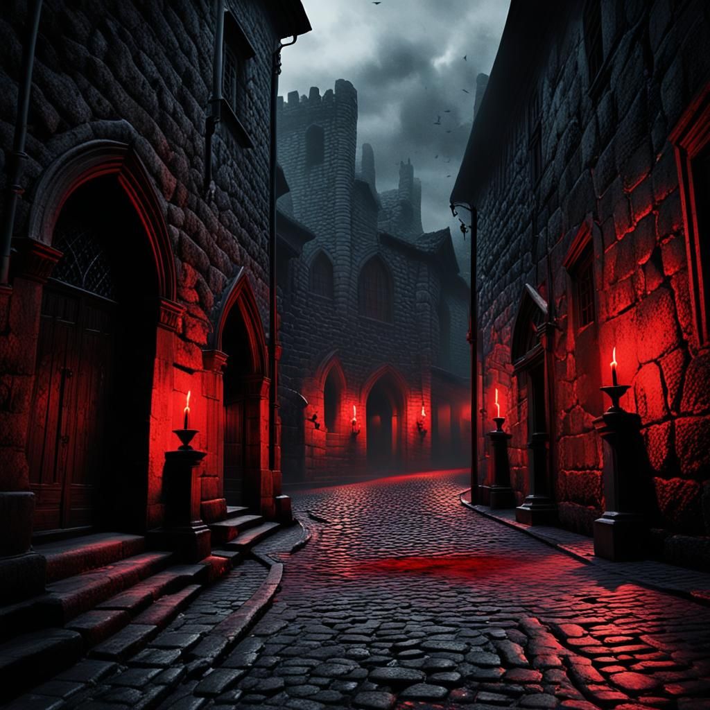 Dark Fantasy Vampire World in Gothic Horror Style