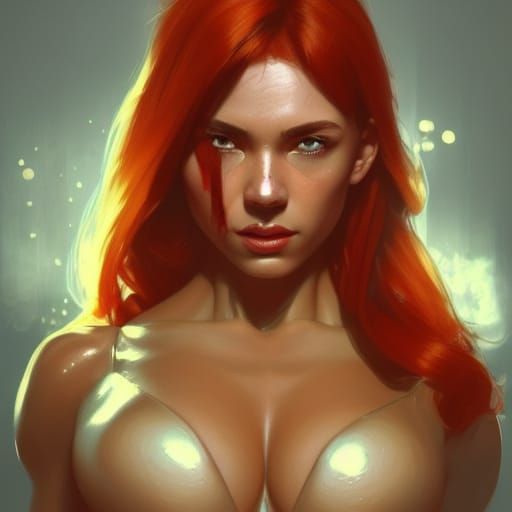 Hyperdetailed Portrait of a Muscular Woman