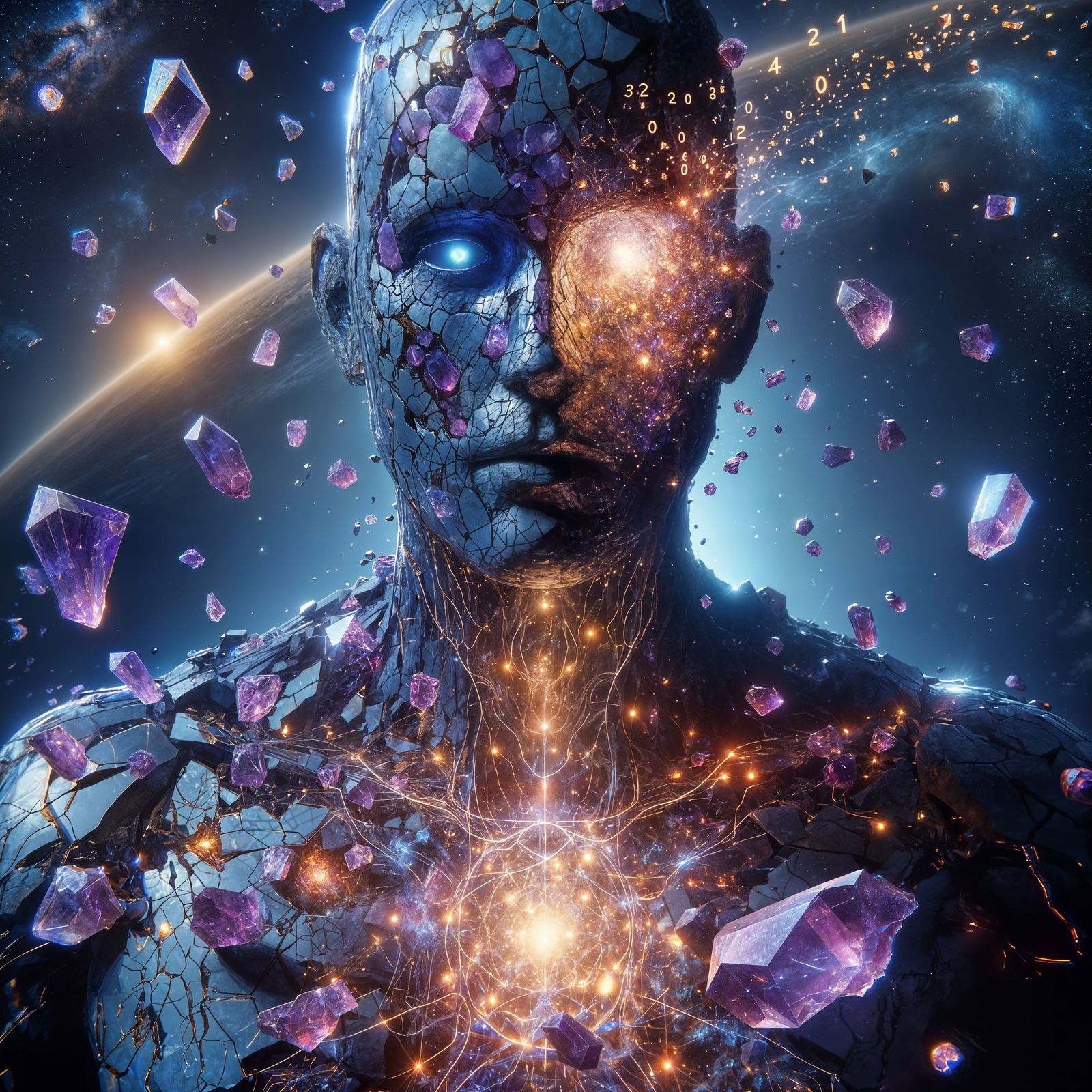 Astral Convergence in Hyperrealistic Crystal Form
