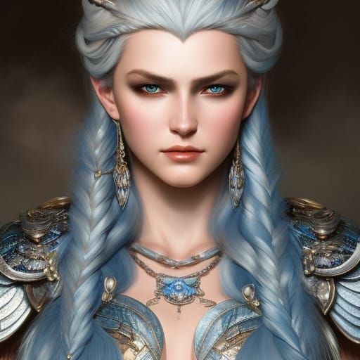 Lenneth Valkyrie Portrait in Art Nouveau Style