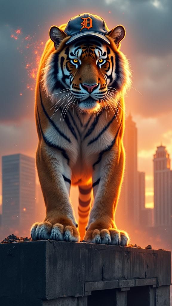 Tiger Conquers Cleveland Bridge in Dreamlike Style