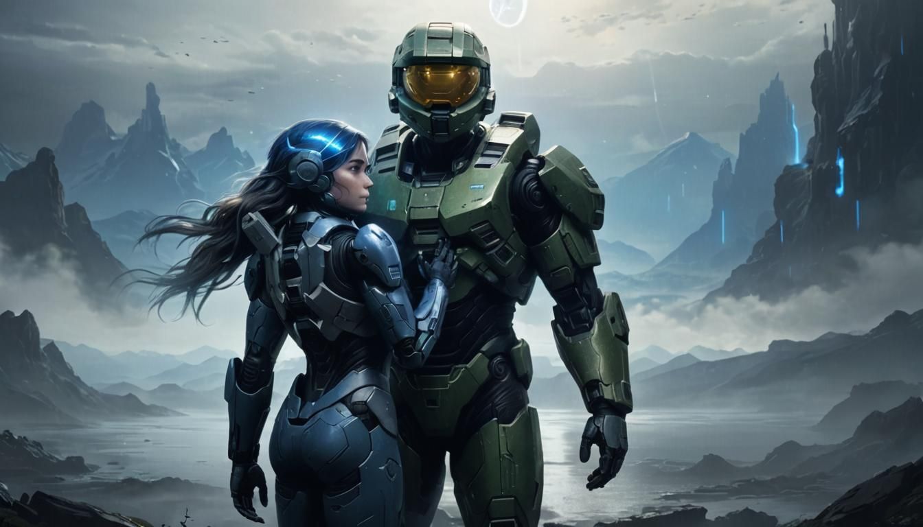 Master Chief and Cortana: A Love Story in Digital Art