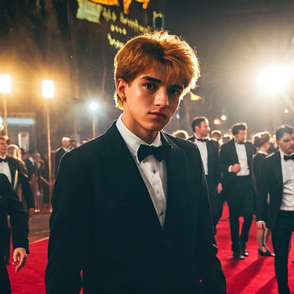 Hollywood Glamour Portrait on Red Carpet