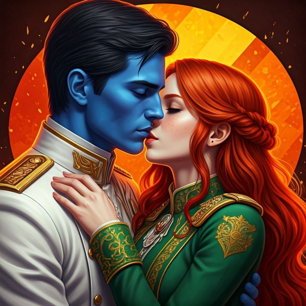 Passionate Kiss in High-Definition Digital Art