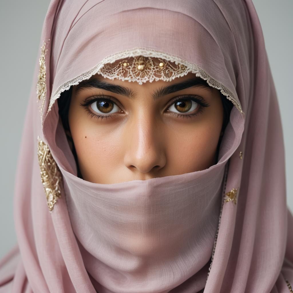 Afghan Woman in Niqab: High-Key Portrait Photography