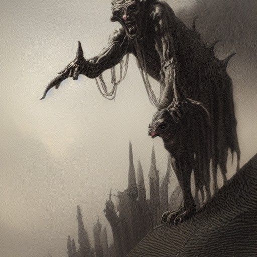 Horrific Goat Devil in Dark Fantasy Style