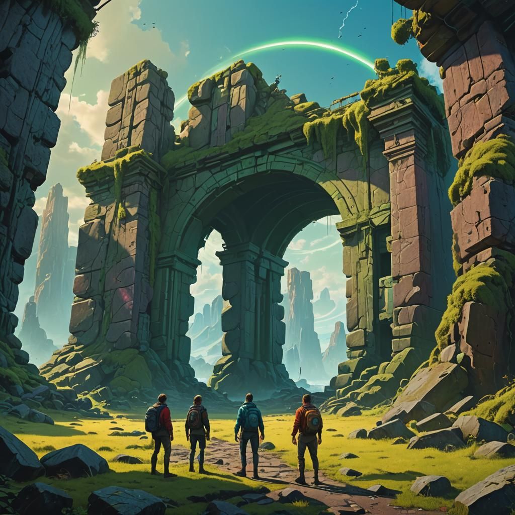 A swirling portal hovering