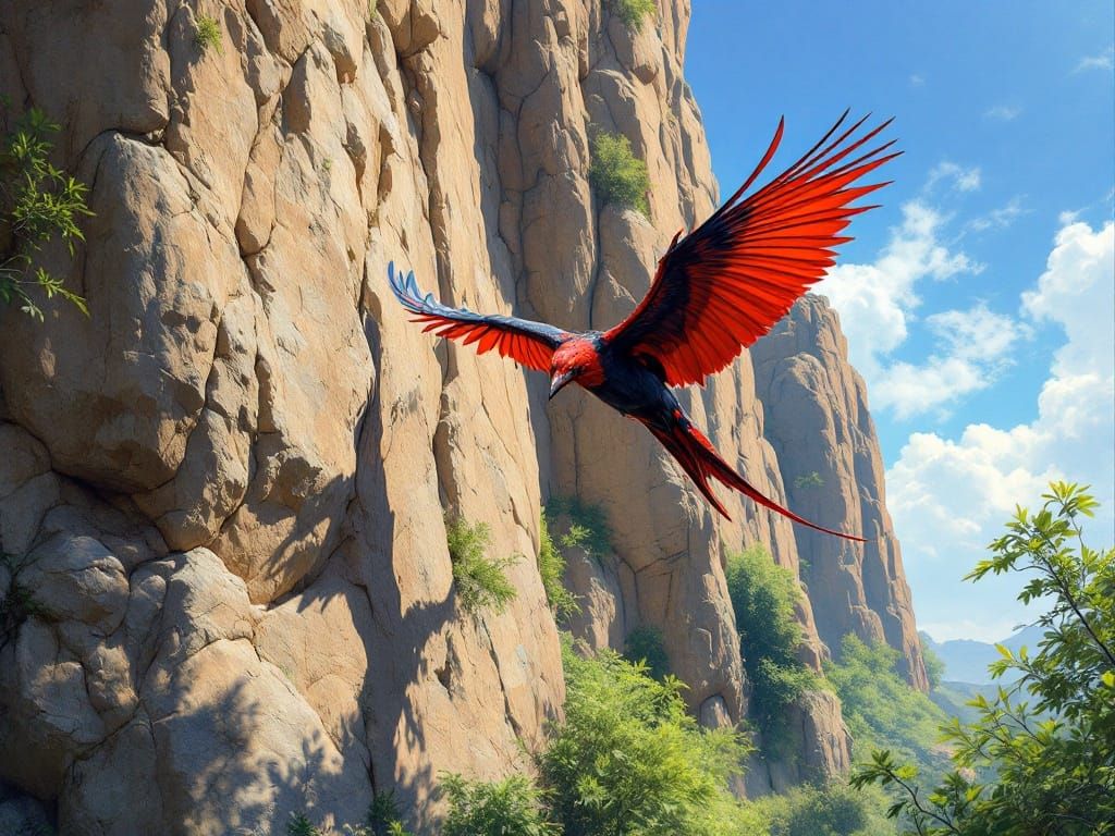 Majestic Tapejara Soars Through Vibrant Prehistoric Landscap...