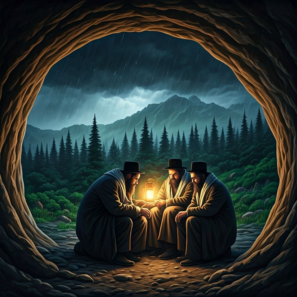 Hasidim Men Sheltered in Cave During Storm