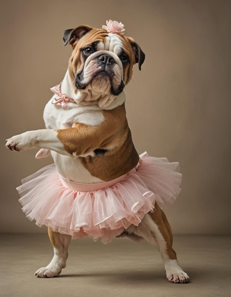 a portrait of an unamused english bulldog