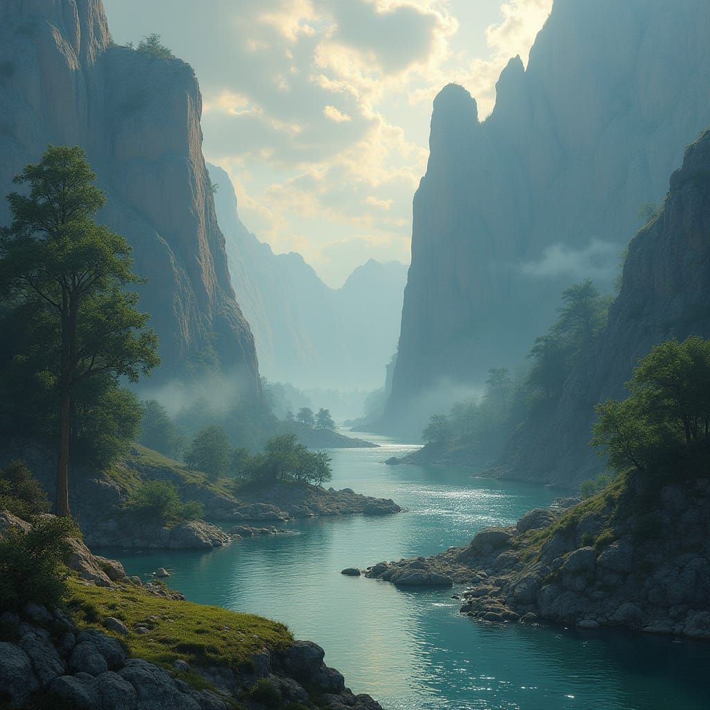 Ethereal Valinor Landscape in Resplendent Beauty