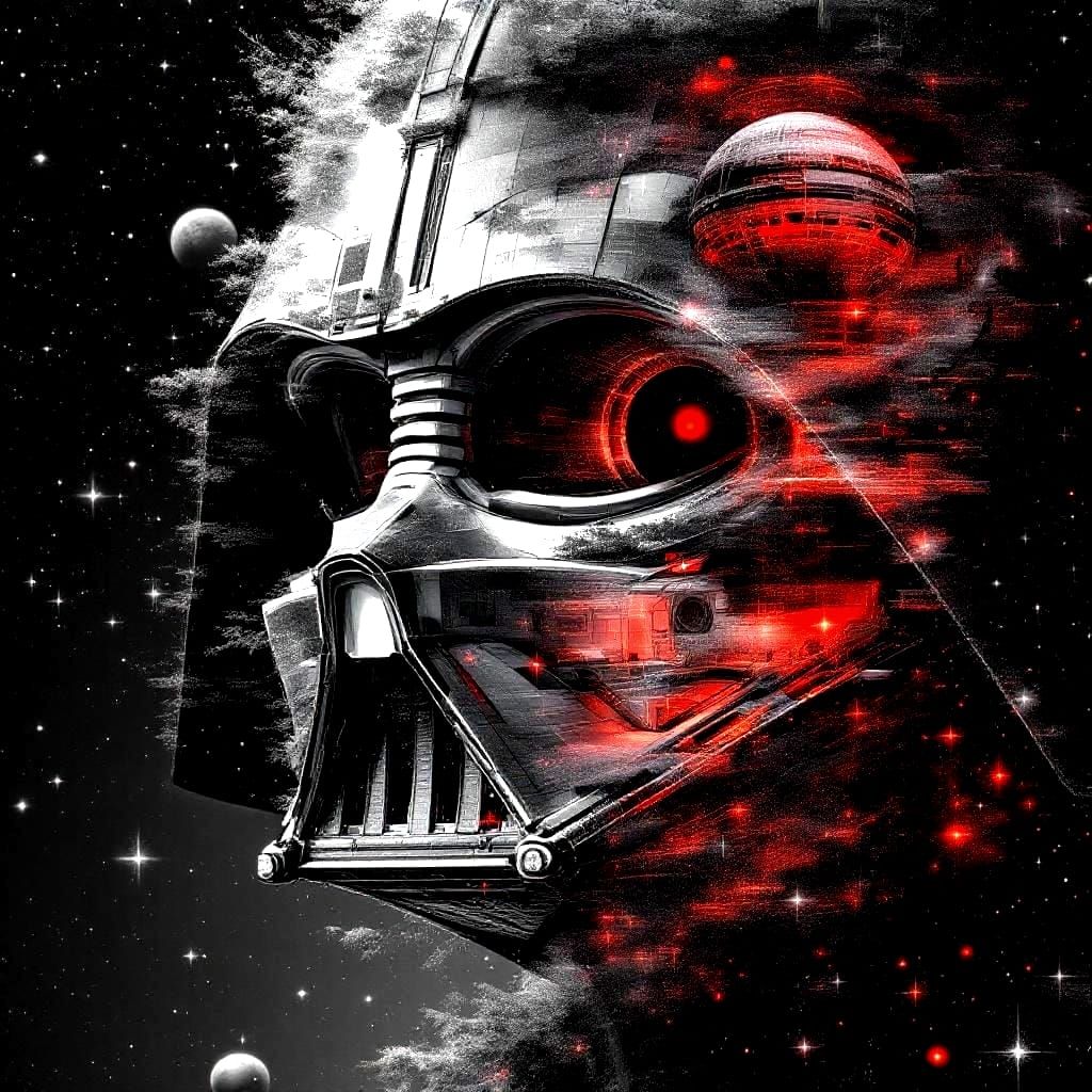 Darth Vader Double Exposure: Starfield and Death Star