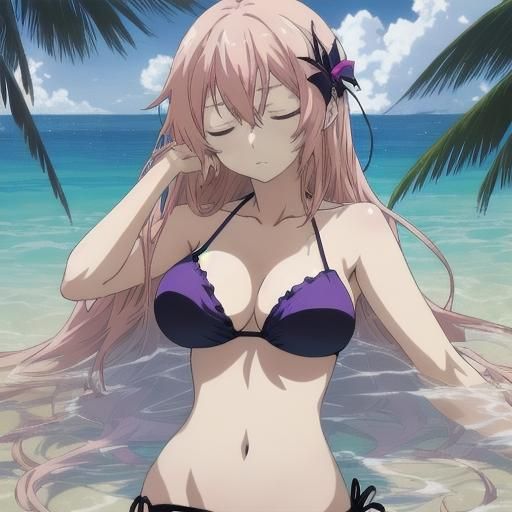 Girl in Bikini: Anime-Style Manga Art