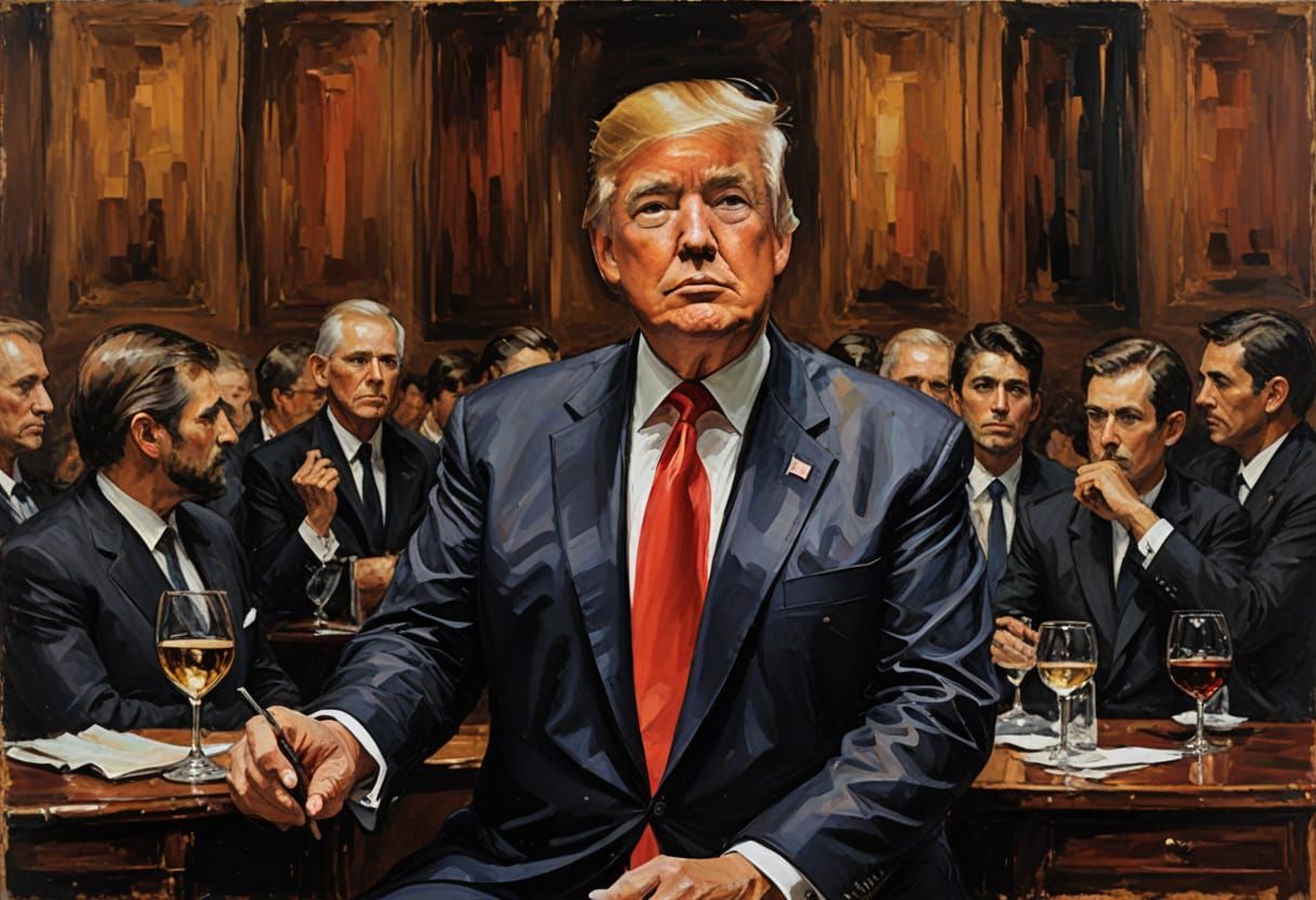 Impressionist Portrait of Donald Trump in Bold Strokes