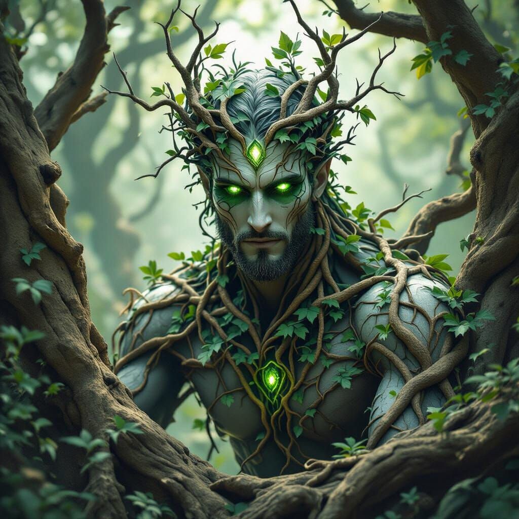 Mystical Forest Man of Roots and Leaves