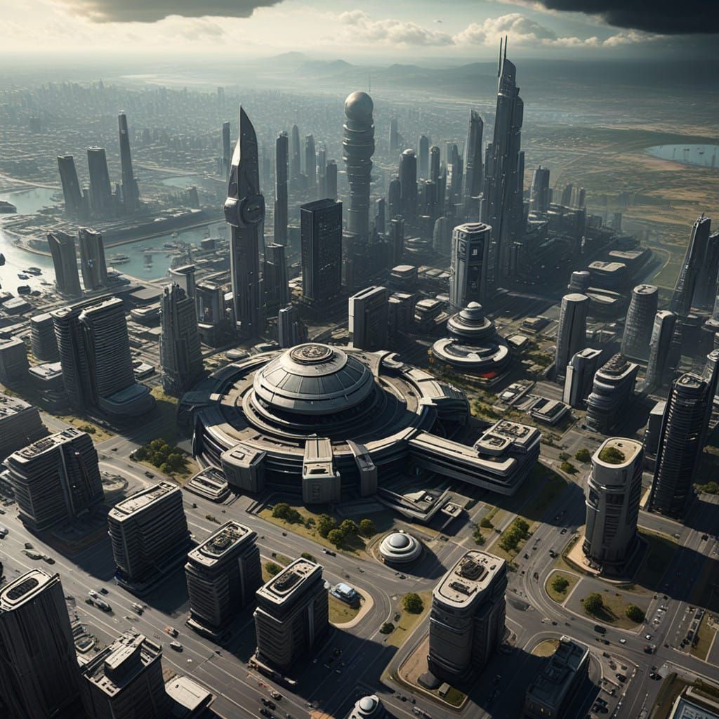 Dystopian Metropolis from Above