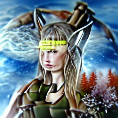 Serene Female Warrior Radiating Inner Peace