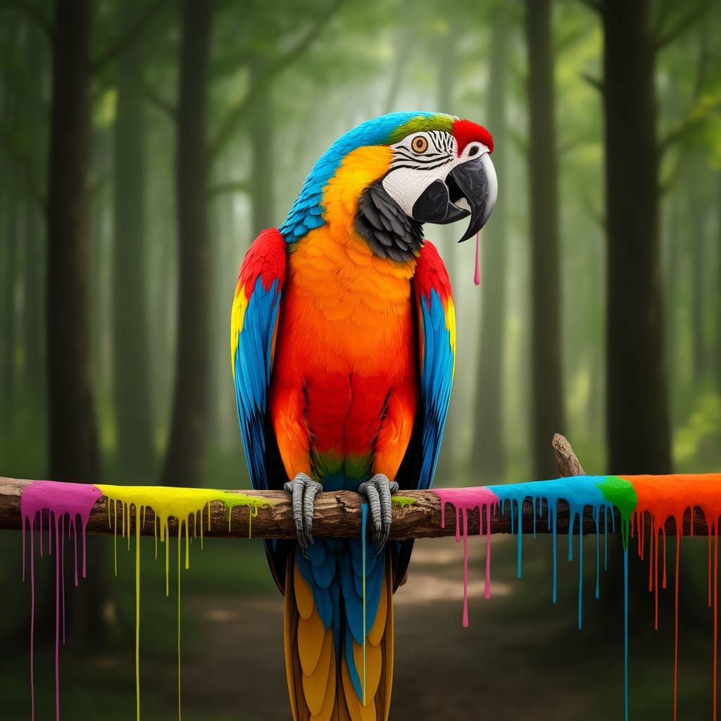 Parrot and paint