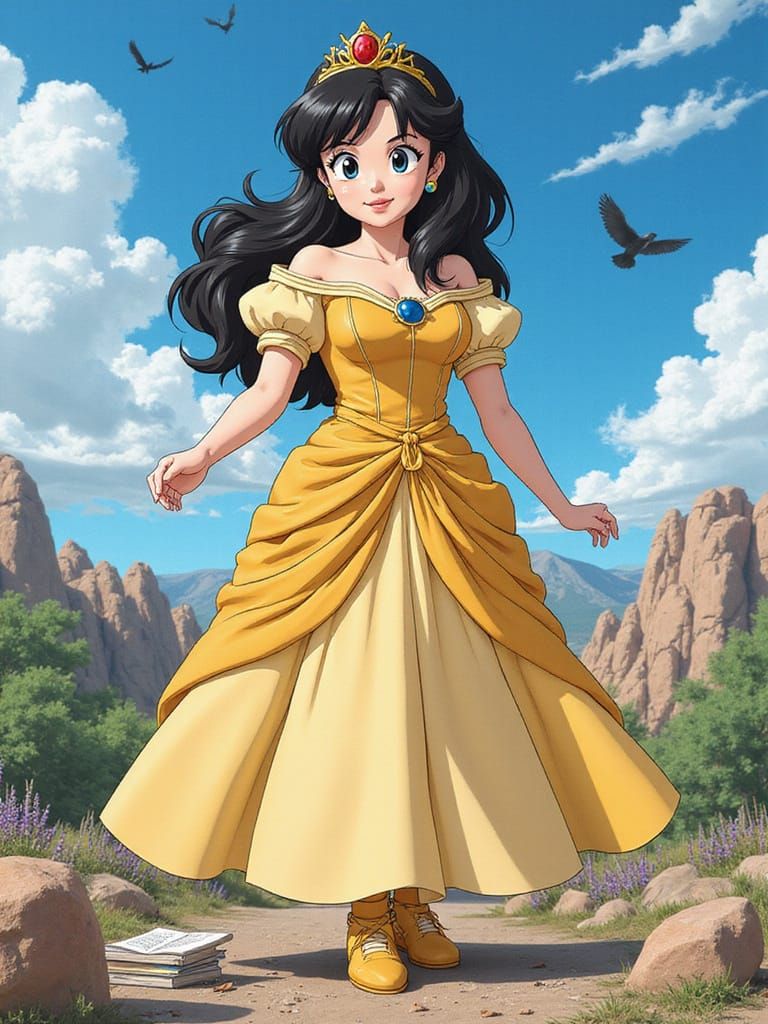 Elegant Saiyan Inventress Unites Dragon Ball Z and Disney